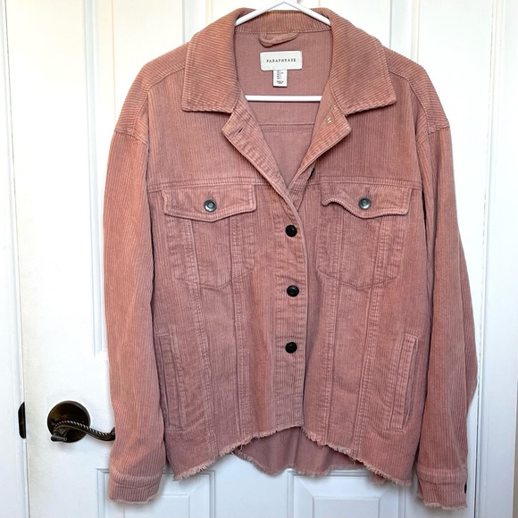 Women’s Paraphrase Pink Corduroy Oversized Jacket 100% cotton - Picture 3 of 8